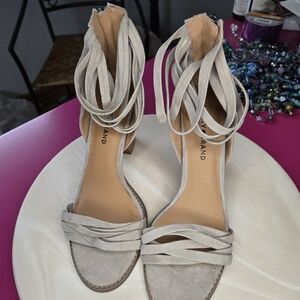 Lucky Brand Gray Heels with Elegant Strappy Design